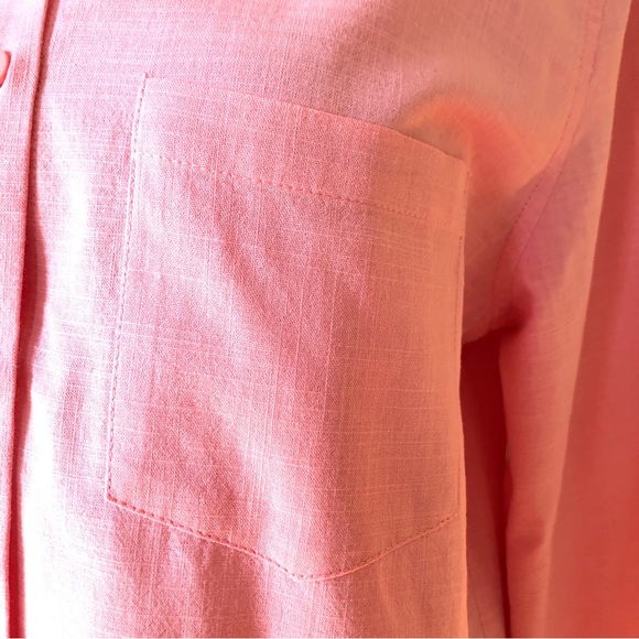 Pink Cotton-Linen Button Up Blouse - Picture 4 of 10